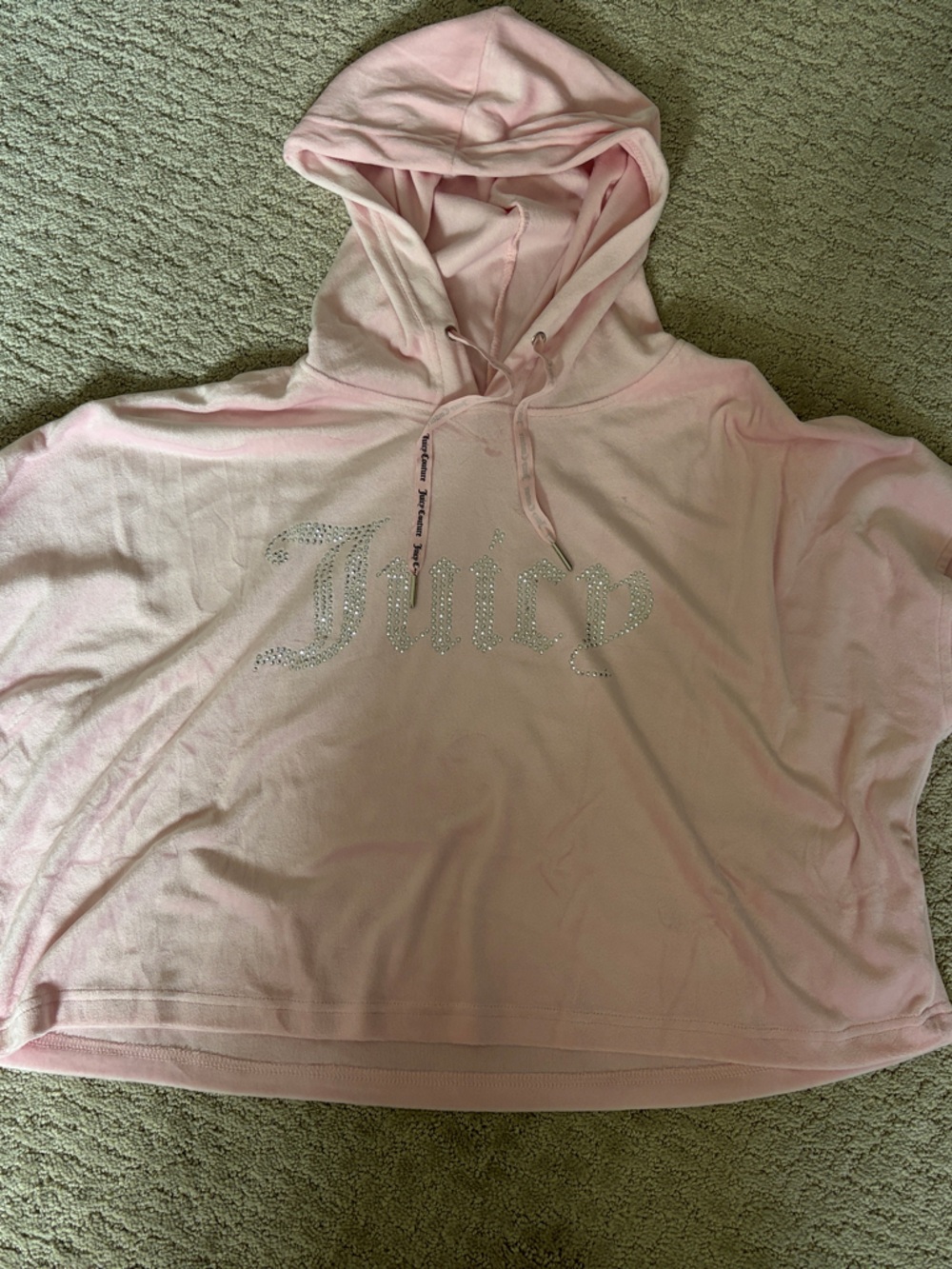 Juicy Couture Pale Pink Crystal Logo Hooded Pullover